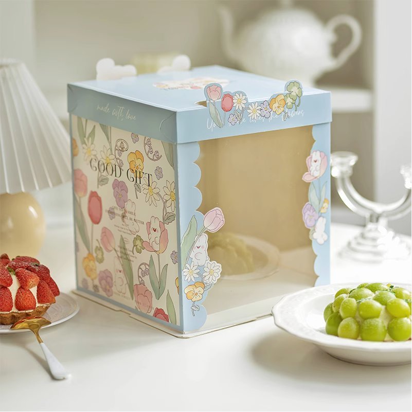 flowers and swallow semi transparent cake box for fresh nature bakery gifts (复制) flowers and swallow semi transparent cake box for fresh nature bakery gifts (复制)