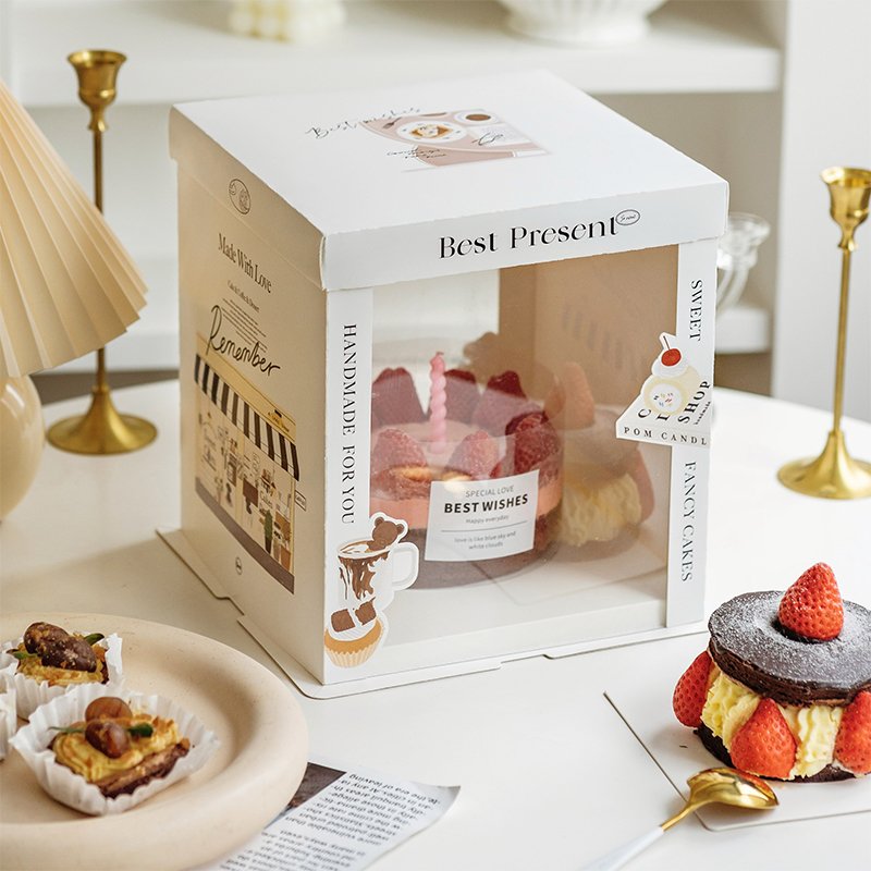 famous painting inspired semi transparent cake box for artistic bakery gifts famous painting inspired semi transparent cake box for artistic bakery gifts