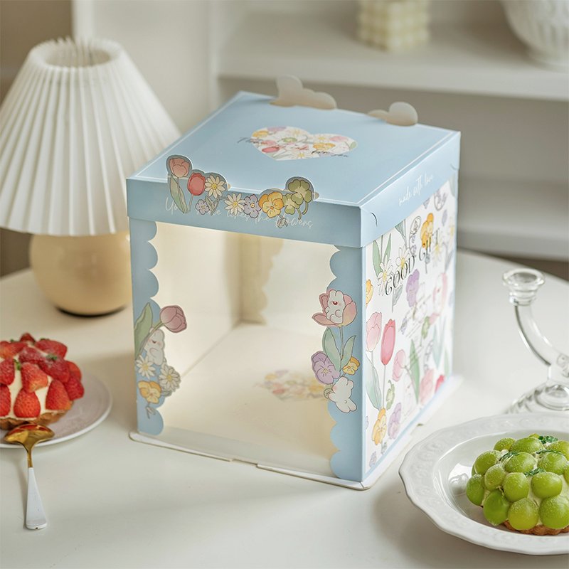 flowers and swallow semi transparent cake box for fresh nature bakery gifts (复制) flowers and swallow semi transparent cake box for fresh nature bakery gifts (复制)
