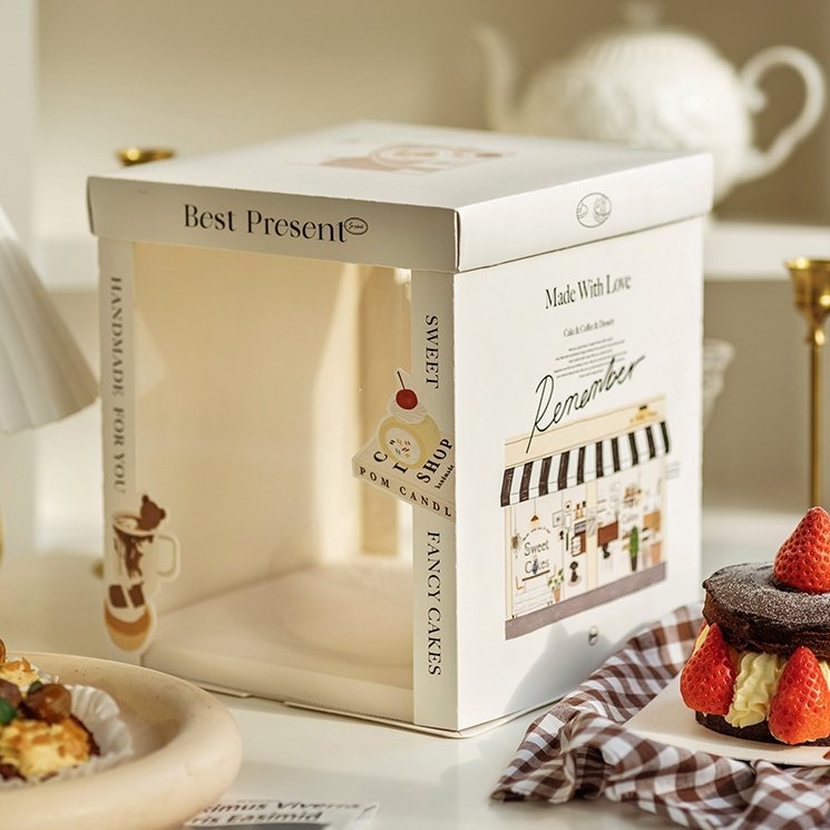 famous painting inspired semi transparent cake box for artistic bakery gifts famous painting inspired semi transparent cake box for artistic bakery gifts