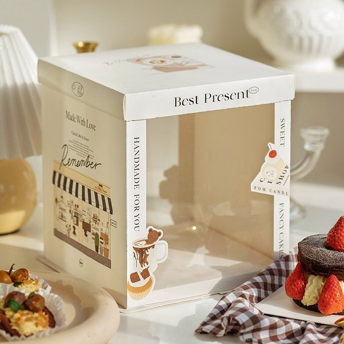 famous painting inspired semi transparent cake box for artistic bakery gifts famous painting inspired semi transparent cake box for artistic bakery gifts