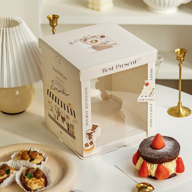 famous painting inspired semi transparent cake box for artistic bakery gifts famous painting inspired semi transparent cake box for artistic bakery gifts