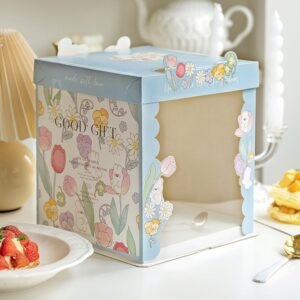 flowers and swallow semi transparent cake box for fresh nature bakery gifts (复制)