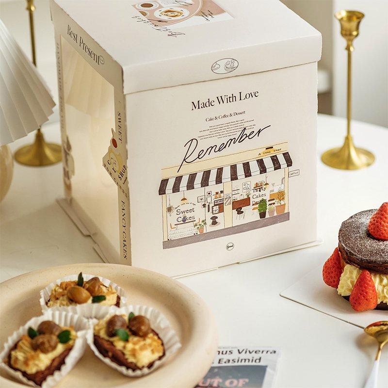 famous painting inspired semi transparent cake box for artistic bakery gifts famous painting inspired semi transparent cake box for artistic bakery gifts