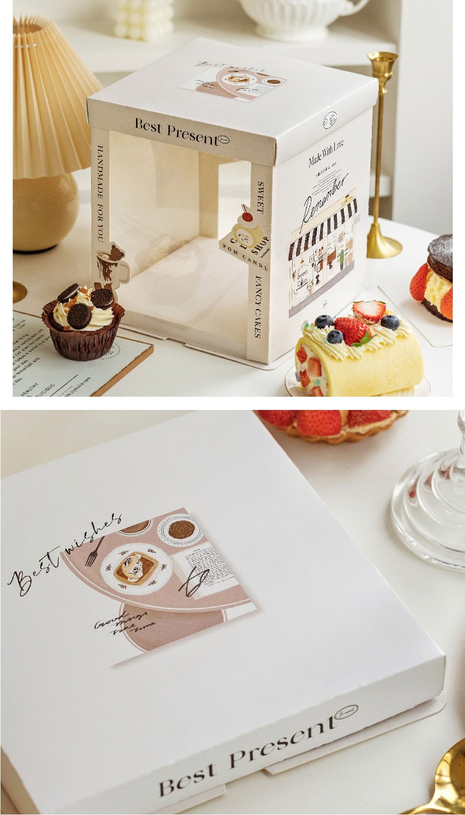 famous painting inspired semi transparent cake box for artistic bakery gifts famous painting inspired semi transparent cake box for artistic bakery gifts