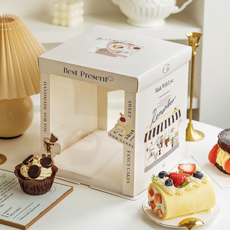 famous painting inspired semi transparent cake box for artistic bakery gifts famous painting inspired semi transparent cake box for artistic bakery gifts