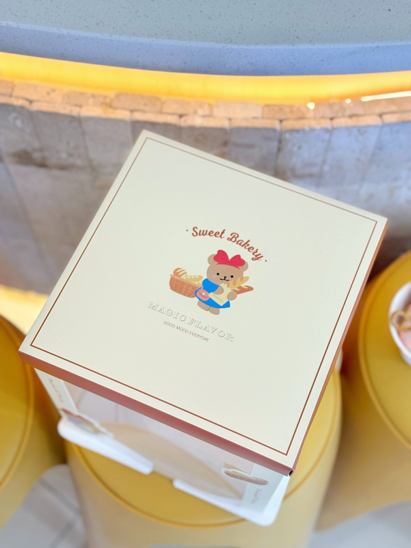 bear shop semi transparent cake box with cute storefront illustration bear shop semi transparent cake box with cute storefront illustration