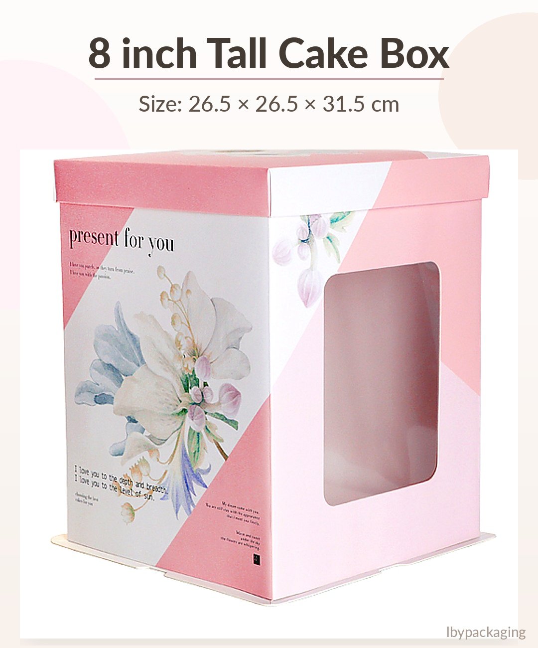 pink floral window cake box for soft flower birthday cake packaging pink floral window cake box for soft flower birthday cake packaging