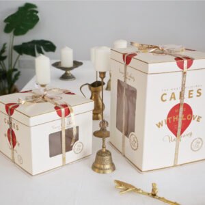 romantic bear window cake box for cute vintage dessert packaging (复制)