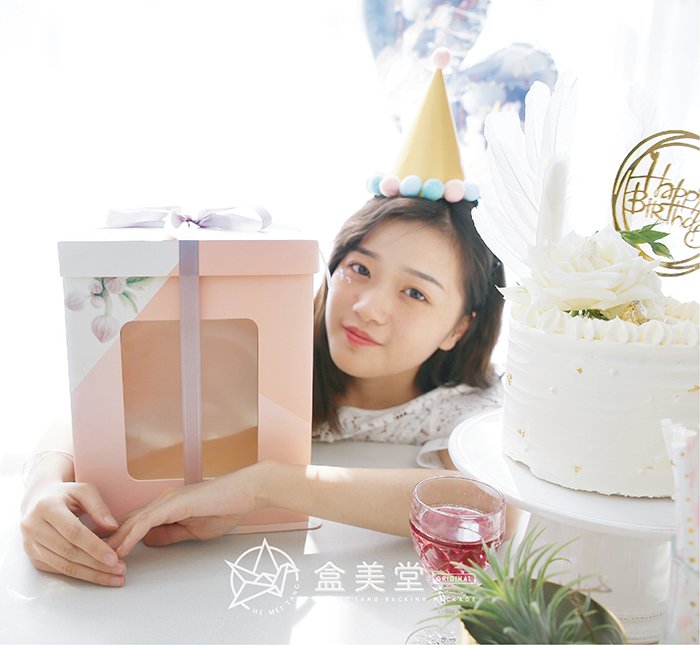 pink floral window cake box for soft flower birthday cake packaging pink floral window cake box for soft flower birthday cake packaging