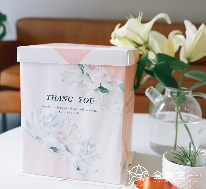 pink floral window cake box for soft flower birthday cake packaging pink floral window cake box for soft flower birthday cake packaging