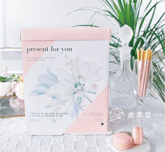 pink floral window cake box for soft flower birthday cake packaging pink floral window cake box for soft flower birthday cake packaging