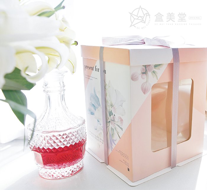 pink floral window cake box for soft flower birthday cake packaging pink floral window cake box for soft flower birthday cake packaging