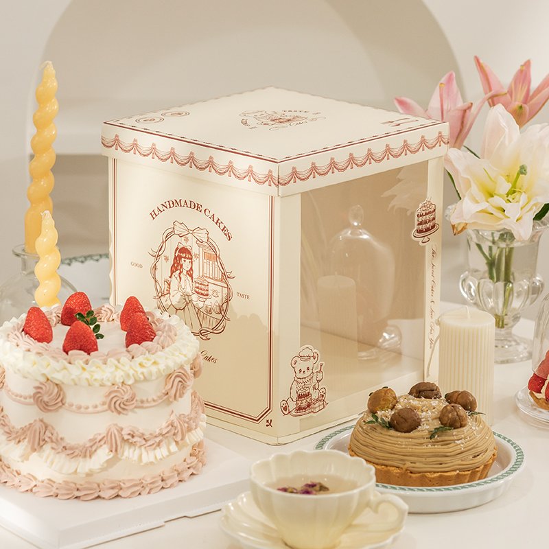 famous painting inspired semi transparent cake box for artistic bakery gifts famous painting inspired semi transparent cake box for artistic bakery gifts