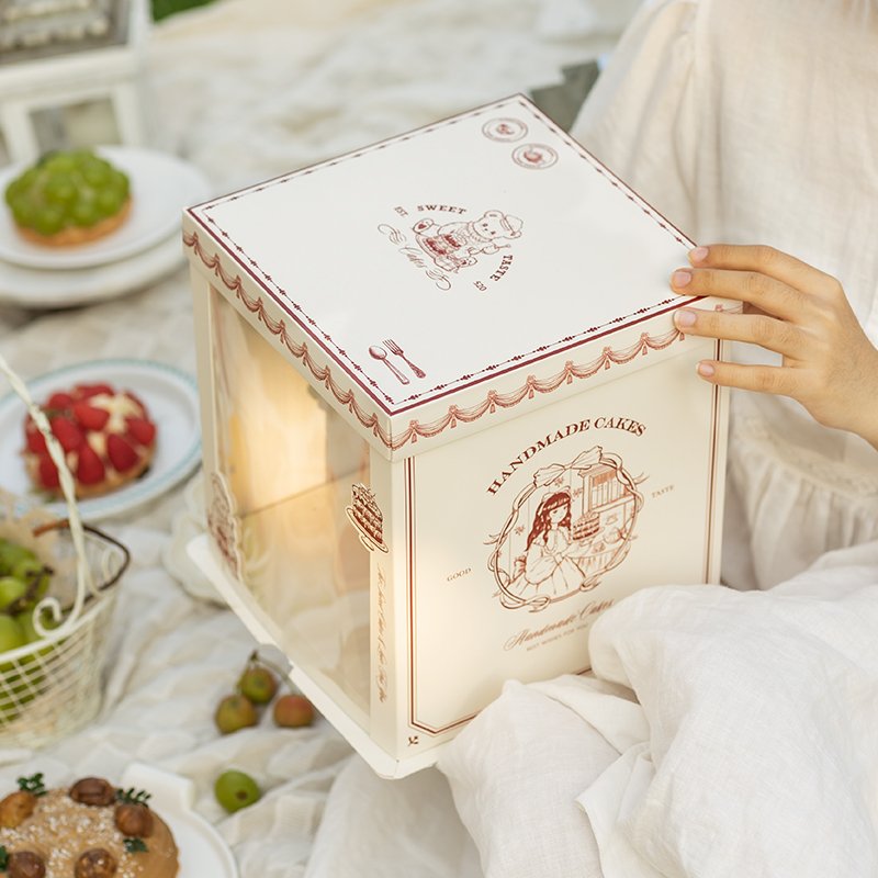 famous painting inspired semi transparent cake box for artistic bakery gifts famous painting inspired semi transparent cake box for artistic bakery gifts
