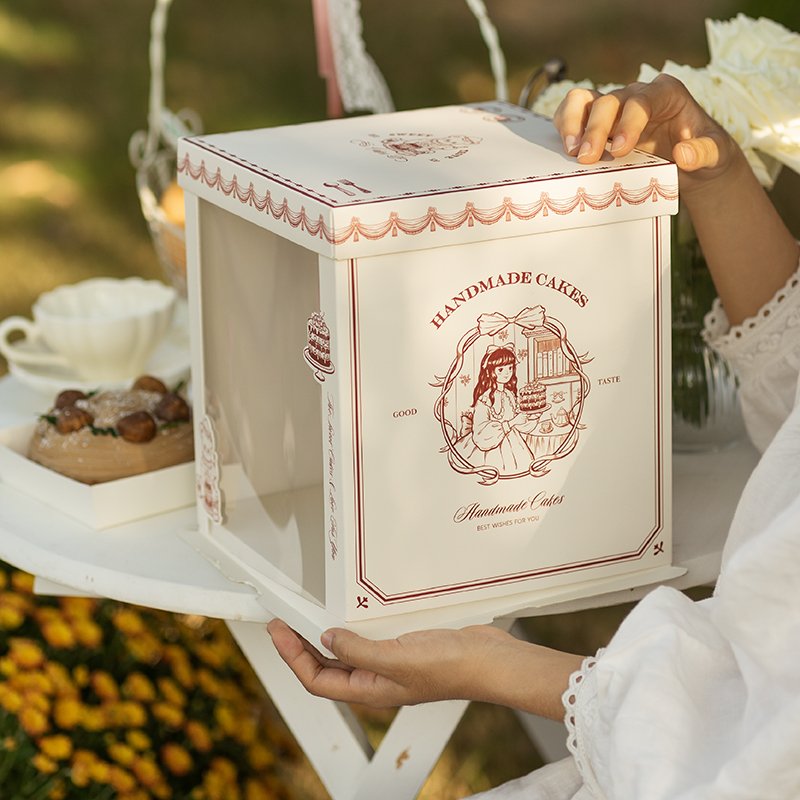 famous painting inspired semi transparent cake box for artistic bakery gifts famous painting inspired semi transparent cake box for artistic bakery gifts