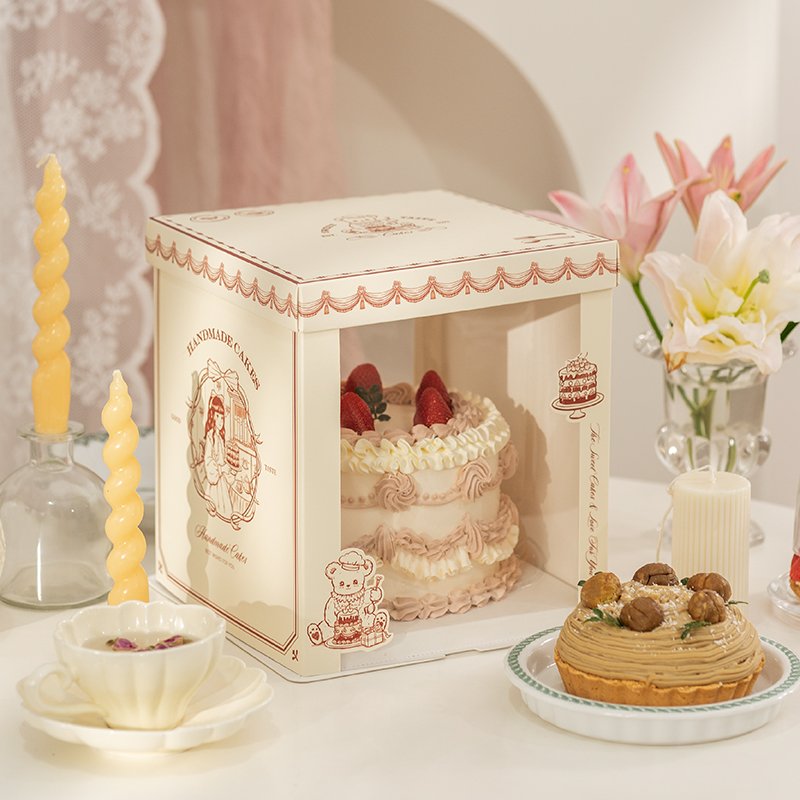 famous painting inspired semi transparent cake box for artistic bakery gifts famous painting inspired semi transparent cake box for artistic bakery gifts