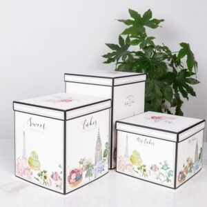 morandi color semi transparent cake box for modern geometric bakery packaging (复制)