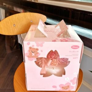 pink cherry blossom takeout box
