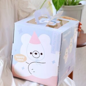 blue striped takeout cake box (复制)