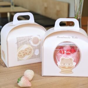 Custom Bear Dessert Arch Window Slice Cake Box
