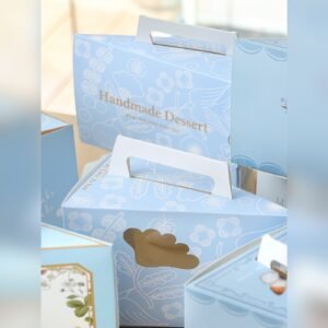 Custom Blue Collection Coordinated Slice Cake Box Series