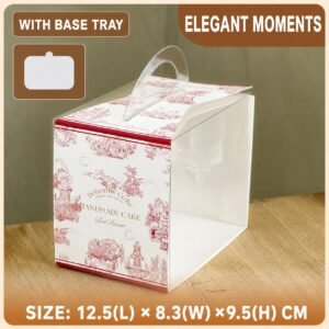 Custom Elegant Moments Clear Slice Cake Box