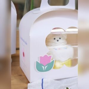 Custom Floral Whispers Arch Window Slice Cake Box