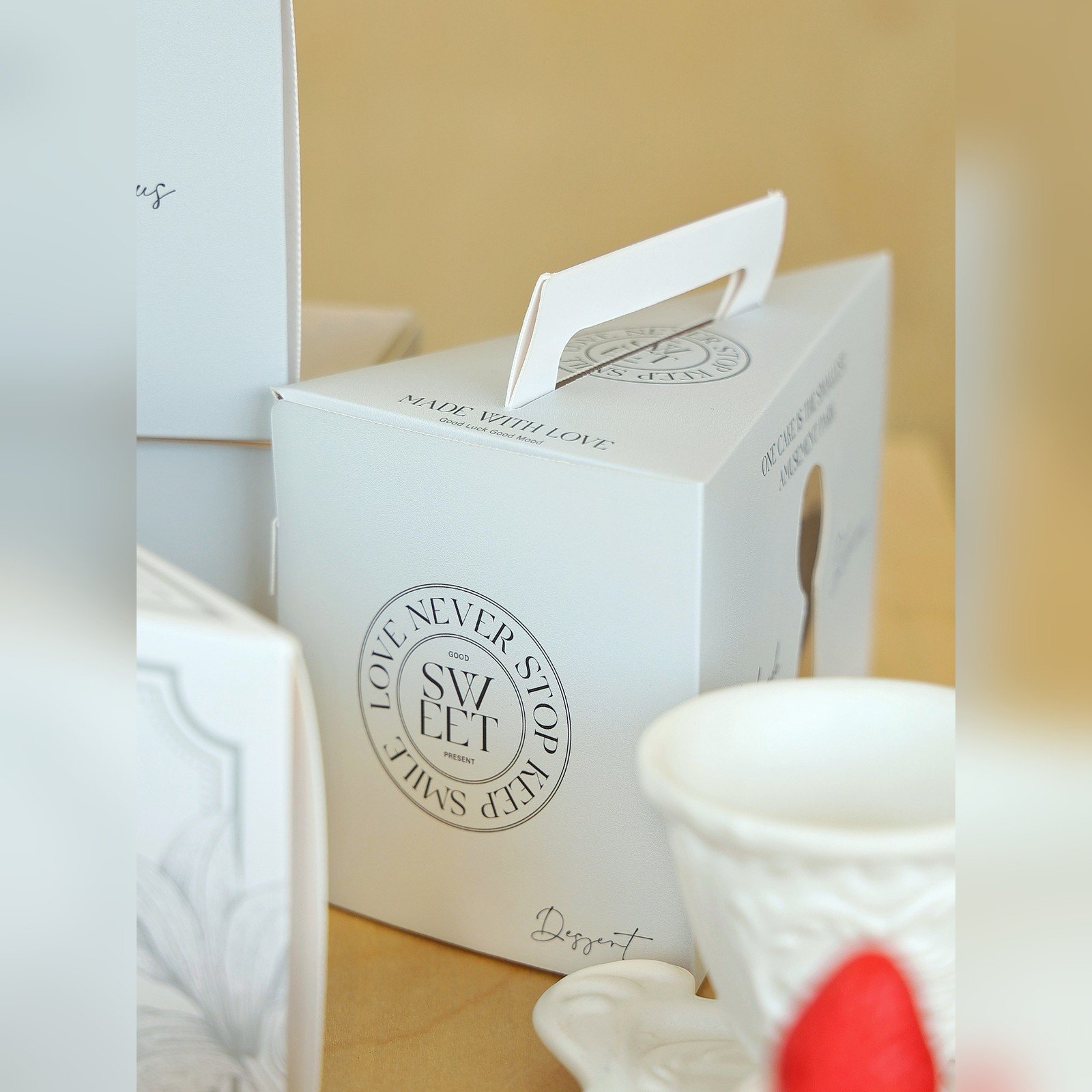 custom gray white collection coordinated slice cake box series Custom Gray White Collection Coordinated Slice Cake Box Series