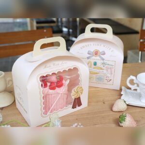 Custom Handmade Moments Arch Window Slice Cake Box