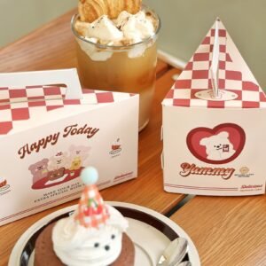 Custom Maillard Bear Party Triangular Slice Cake Box