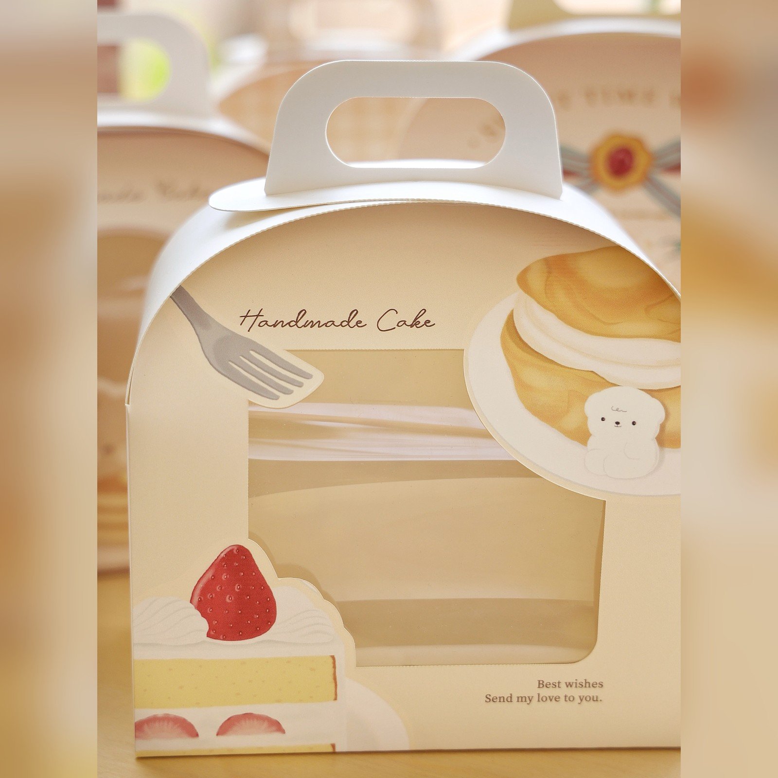 custom puppy dessert arch window slice cake box Custom Puppy Dessert Arch Window Slice Cake Box