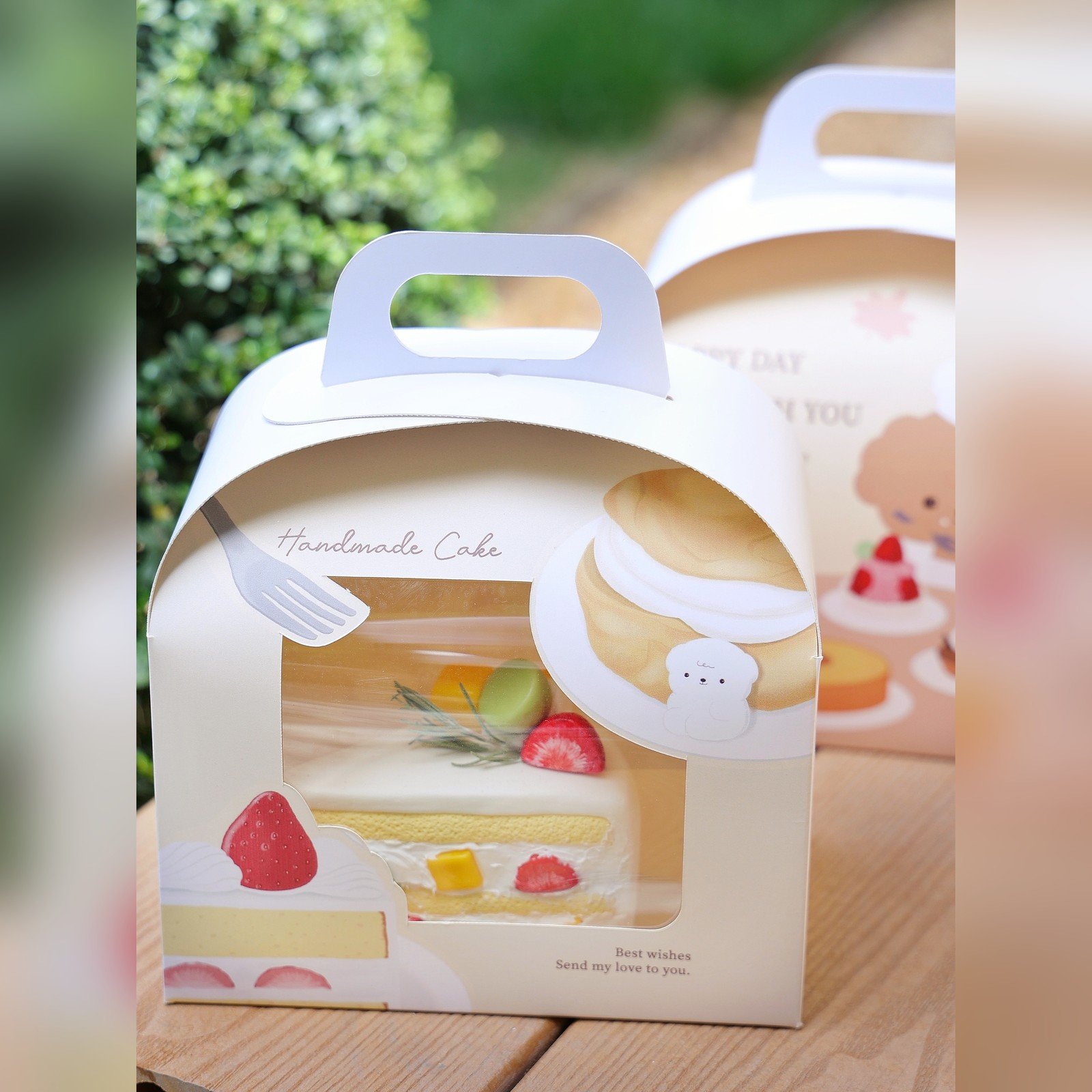 custom puppy dessert arch window slice cake box Custom Puppy Dessert Arch Window Slice Cake Box