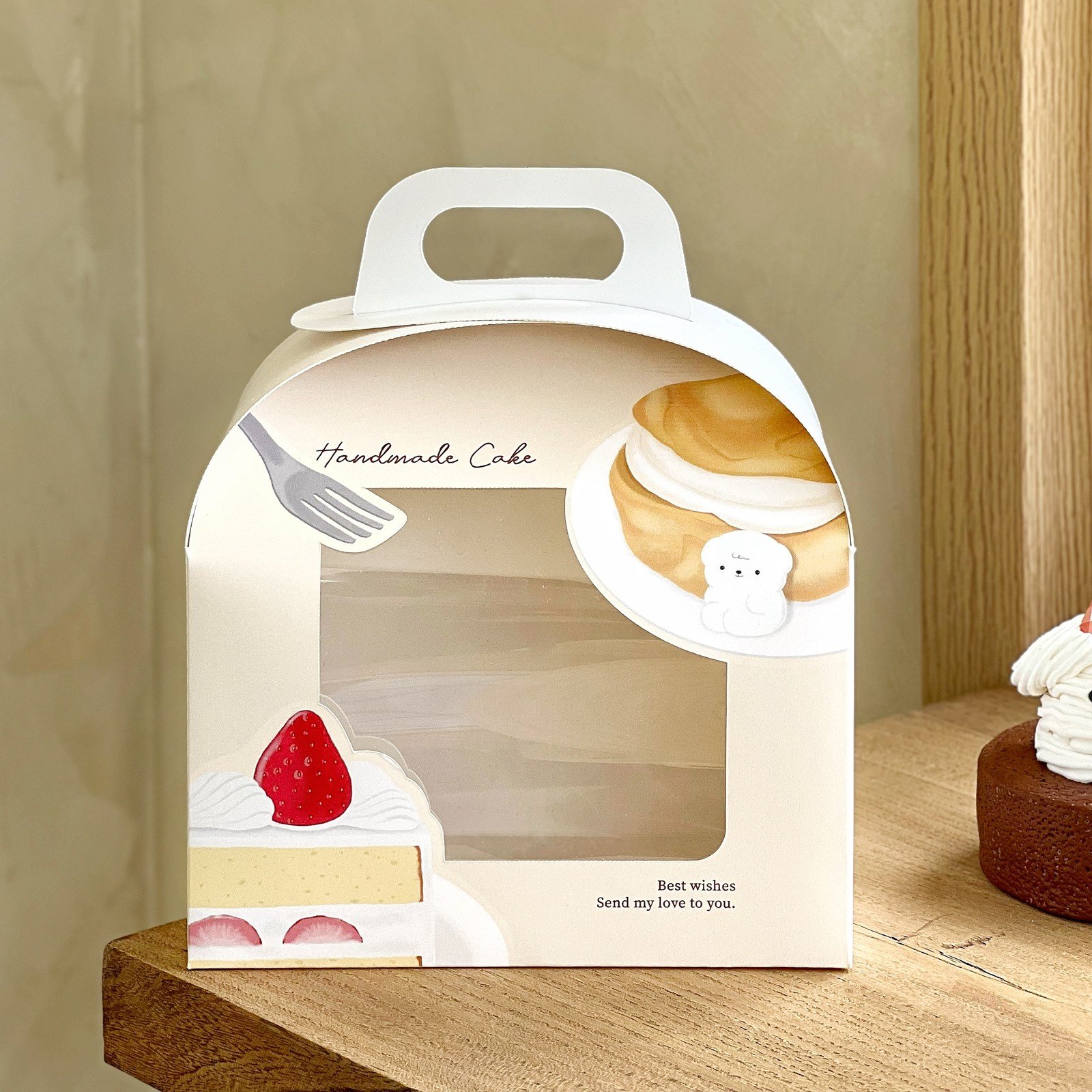 custom puppy dessert arch window slice cake box Custom Puppy Dessert Arch Window Slice Cake Box