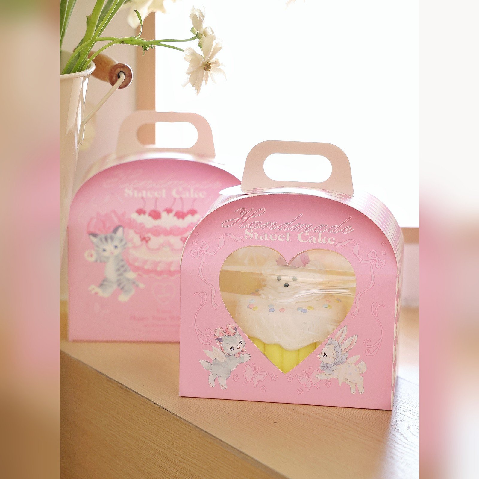 custom sweetheart kitten arch window slice cake box Custom Sweetheart Kitten Arch Window Slice Cake Box