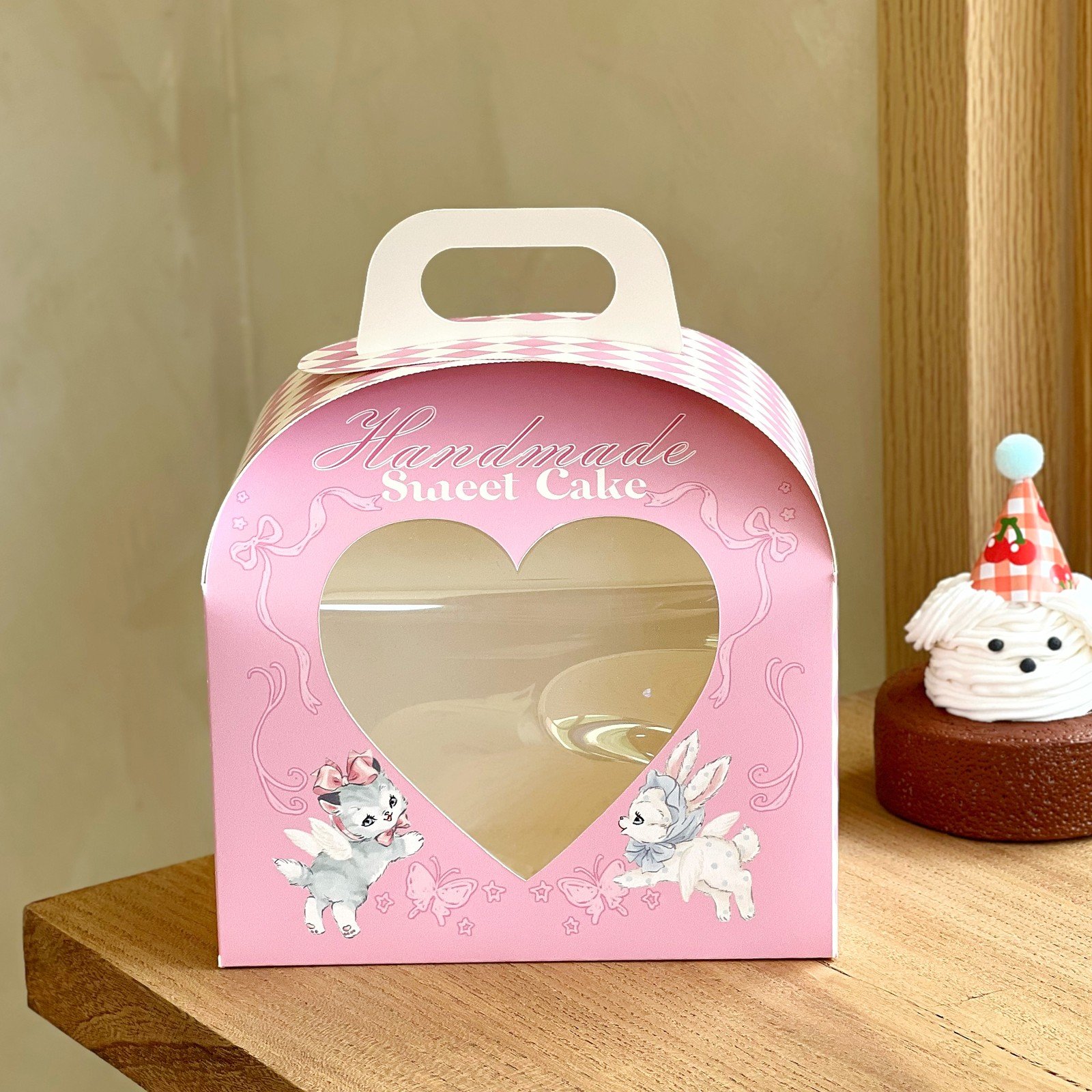 custom sweetheart kitten arch window slice cake box Custom Sweetheart Kitten Arch Window Slice Cake Box