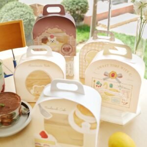 Custom White Chocolate Collection Arch Window Slice Cake Box