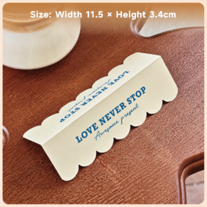 Yellow and blue letter printed header card for treat bags